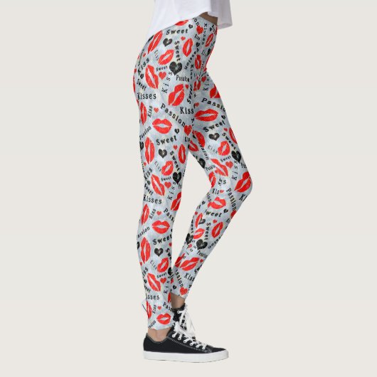 Leggings Baise, lèvres rouges. (Droite)