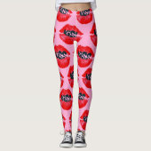 Leggings Baiser de Pop Art Lèvres Répéter (Devant)