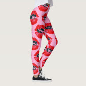 Leggings Baiser de Pop Art Lèvres Répéter (Droite)