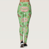 Leggings Baiser Lèvres de trèfle Saint Patrick Jour Sage Le (Dos)