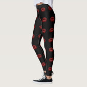 Leggings Baiser mes pantalons Lèvres rouges Jambes noires (Gauche)