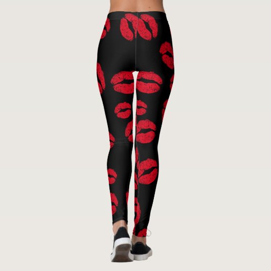 Leggings Baisers en noir (Dos)