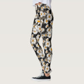 Leggings Baisson blanc sur motif floral noir (Gauche)