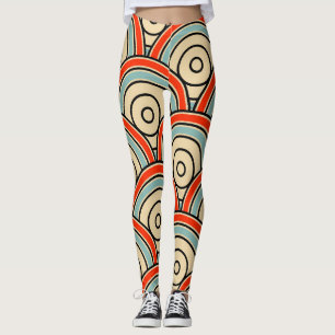 Leggings Balances asiatiques Vagues Motif ivoire