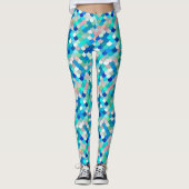 Leggings Balances de sirène, Aqua, Shell Pink et Cobalt (Devant)