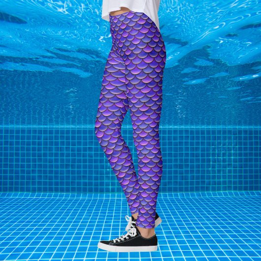 Leggings Balances de sirène motif violet et rose