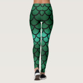 Leggings Balances de sirène verte et noire Poisson Imaginai (Dos)