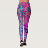 Leggings Balayage Abstrait violet, bleu et rouge (Dos)