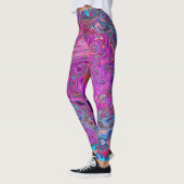 Leggings Balayage Abstrait violet, bleu et rouge (Gauche)