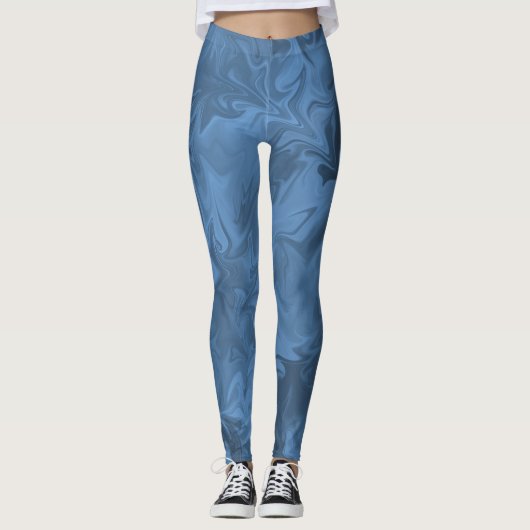 Leggings Balayage bleu moderne (Devant)
