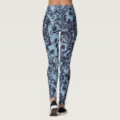 Leggings Balayage en marbre bleu Abstrait (Dos)