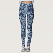 Leggings Balayage en marbre bleu Abstrait (Devant)
