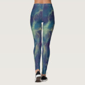 Leggings Balayage en marbre bleu Abstrait (Dos)