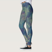 Leggings Balayage en marbre bleu Abstrait (Gauche)