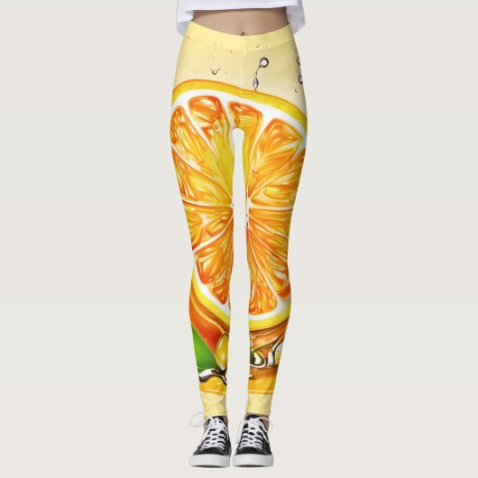 Leggings Balayage en tranche orange (Devant)