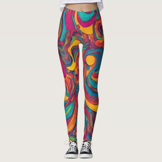 Leggings Balayage psychédélique (Devant)