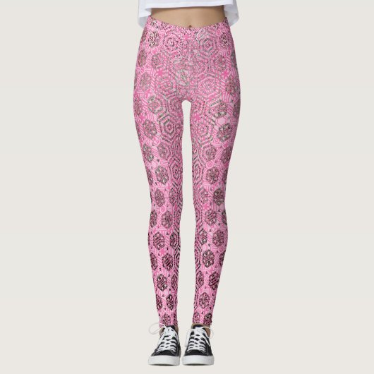 Leggings Balayé loin dans le rose (Devant)