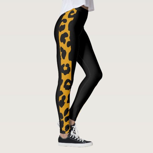 Leggings Balck And Gold Leopard Safari Pattern (Droite)