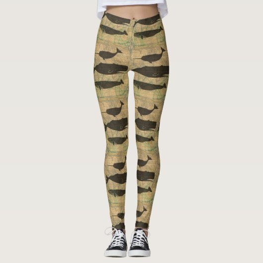 Leggings Baleine antique Vie marine (Devant)