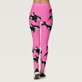 Leggings Baleine tueuse rose-chaude à motif (Dos)