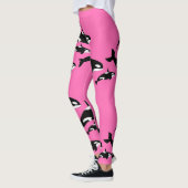 Leggings Baleine tueuse rose-chaude à motif (Gauche)