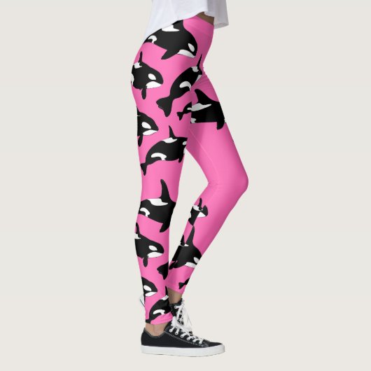 Leggings Baleine tueuse rose-chaude à motif (Droite)
