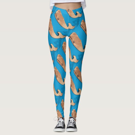 Leggings baleines brunes bleues (Devant)