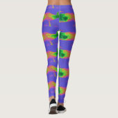 Leggings baleines multicolores bleu (Dos)