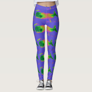 Leggings baleines multicolores bleu