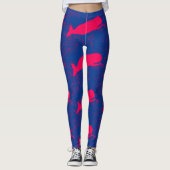 Leggings baleines roses bleu (Devant)