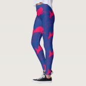 Leggings baleines roses bleu (Gauche)