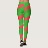 Leggings baleines rouges en vert (Dos)