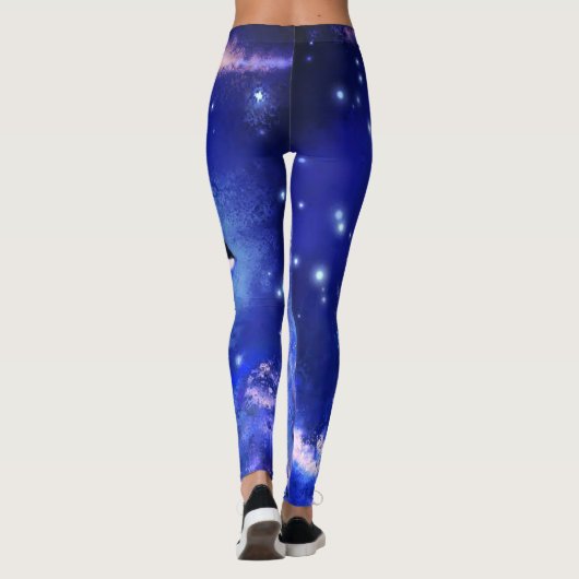 Leggings Baleines tueuses sur Pleine lune Blue Night Leggin (Dos)