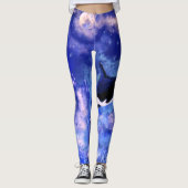 Leggings Baleines tueuses sur Pleine lune Blue Night Leggin (Devant)