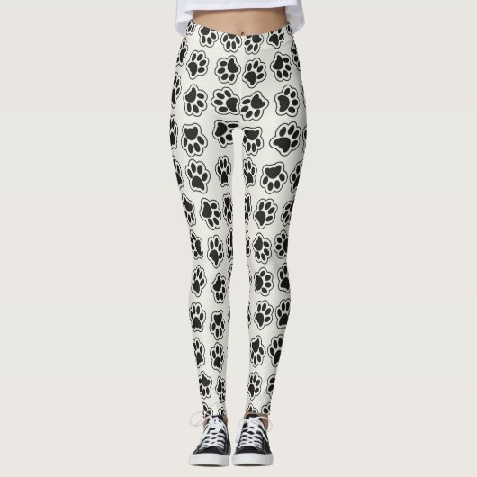 Leggings Balles noires, Paws de chien, Paws de chat, Plan (Devant)