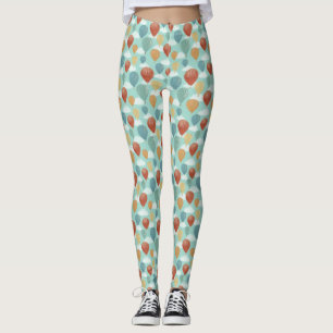 Leggings Ballons à air chaud et nuages blancs à motif