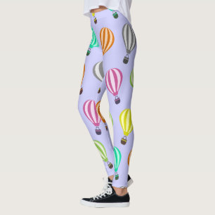 Leggings Ballons à air chaud multicolore sur le ciel de lav