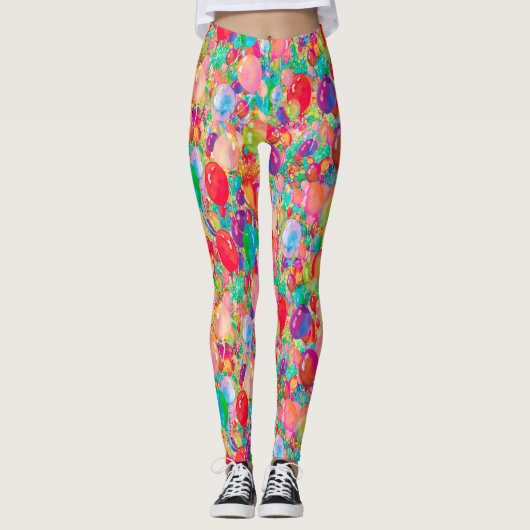 Leggings ballons doux multicolores rouges (Devant)
