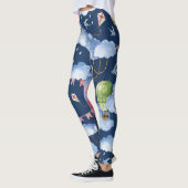 Leggings Ballons Whimsical : Motif de nuage d'aquarelle (Gauche)