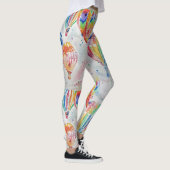 Leggings Balloon à air chaud coloré aquarelle peinture art (Droite)