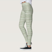 Leggings Bamanko en tache de boudcloth Motif Sage Green (Gauche)