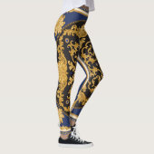 Leggings Bandana Print : Black Blue Gold. (Droite)