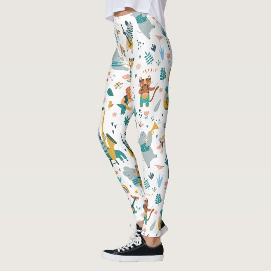 Leggings Bande d'animaux de dessin (Gauche)