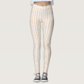 Leggings Bande de bonbons beige et blanche (Devant)