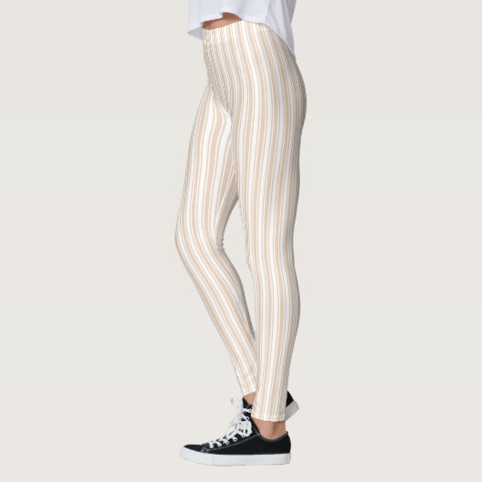 Leggings Bande de bonbons beige et blanche (Gauche)