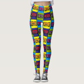 Leggings Bande de cassette Retro 90's Pop Art (Devant)