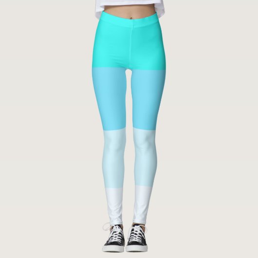 Leggings Bande de couleurs mixte personnalisée (Devant)