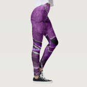 Leggings Bande de géode d'améthyste scintillante violet pou (Droite)