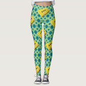 Leggings Bande de la casquette jaune Pop Art (Devant)