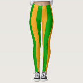 Leggings Bande de Noël cool verte Jaune (Devant)